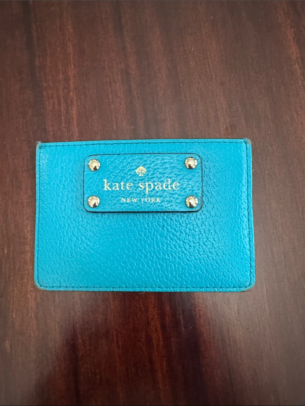 kate spade - Leather Card Holder with Gold Hardware